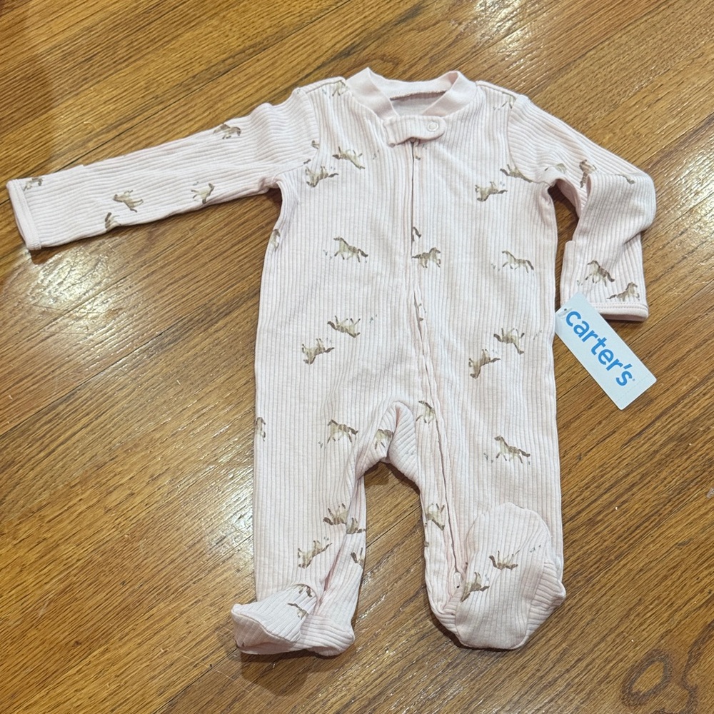 Pink carters pony onesie 0-3 month NWT